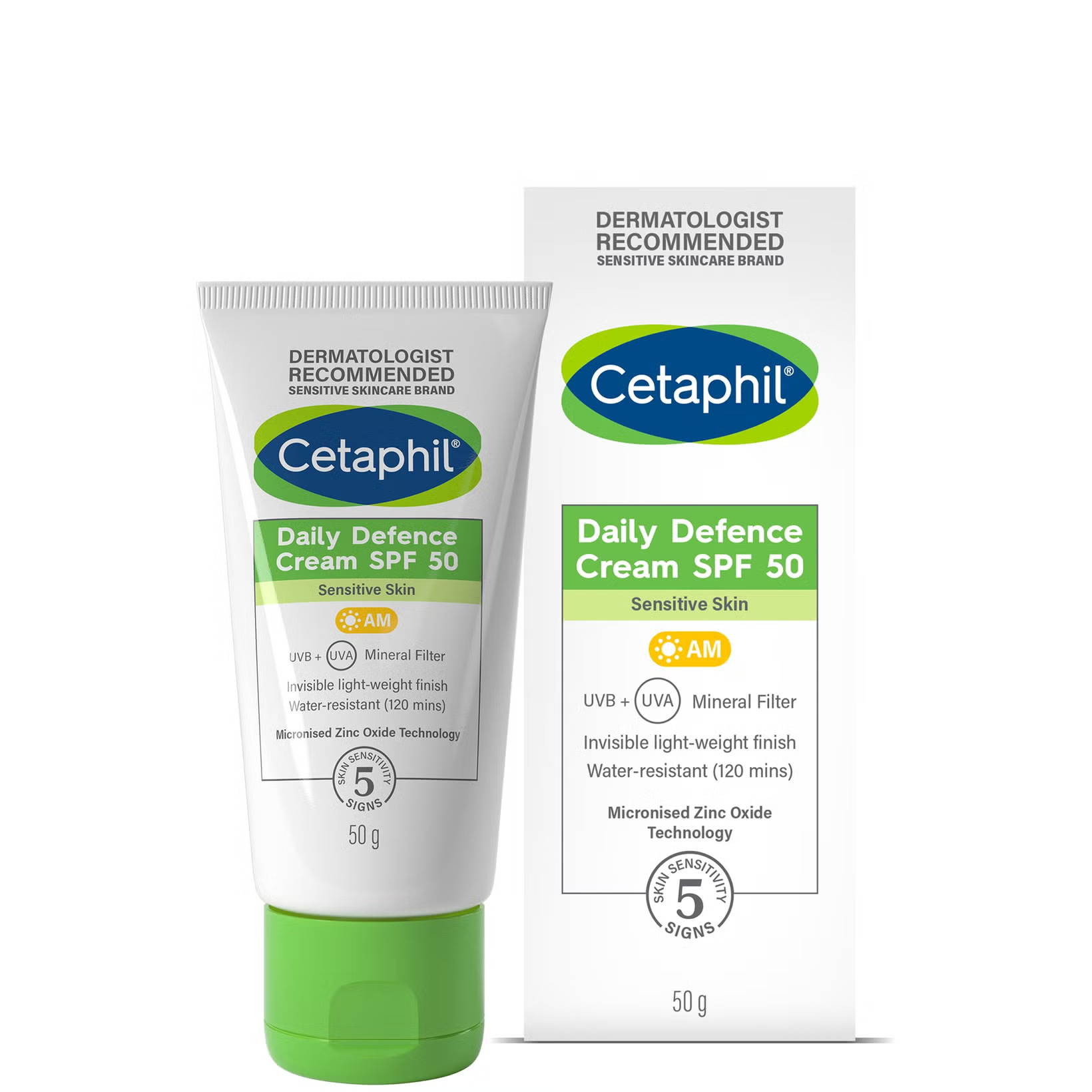Cetaphil Daily Defense Cream SPF50 Mineral Sunscreen 50g